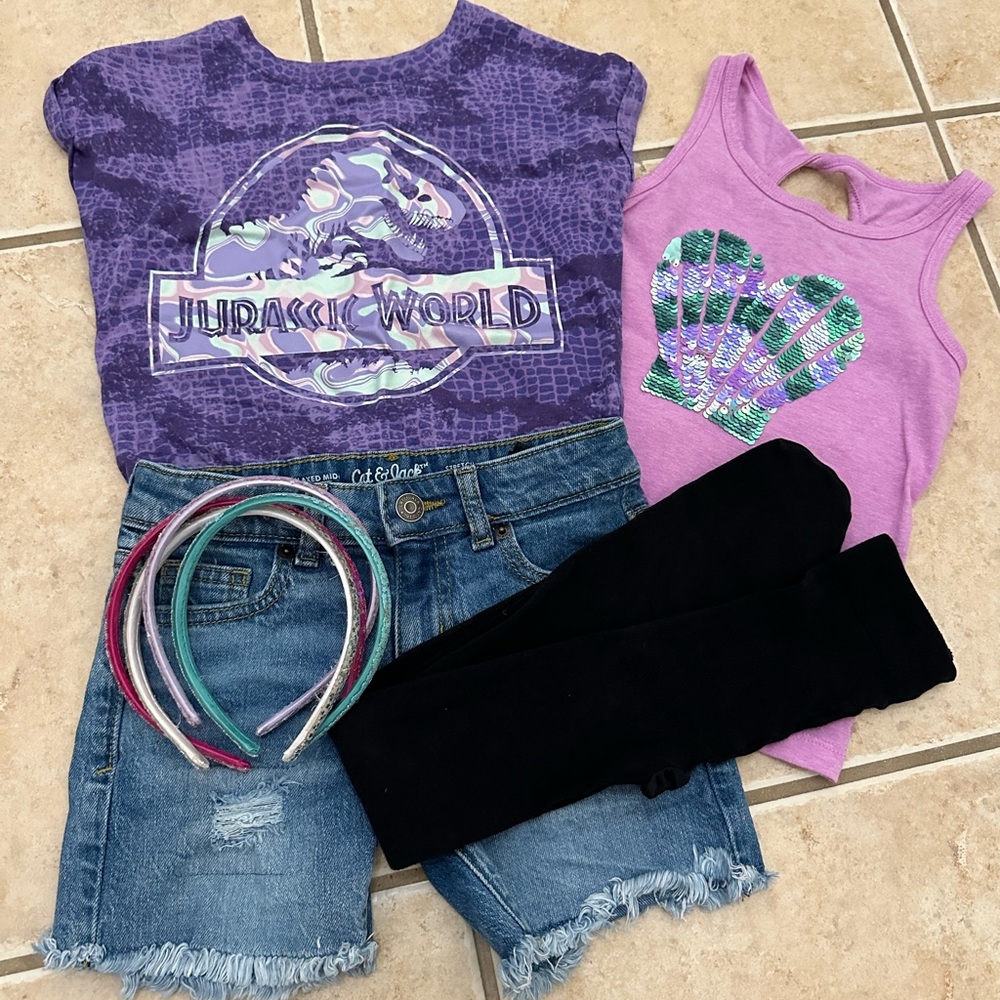 Girls XS Cat & Jack Bundle + Jurassic Park shirt (size: S)